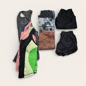 Lululemon size 8 Medium Lot Bundle - 4 tops + 3 leggings + 2 shorts